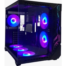 Aesco Gameforce Bree Light 6×120 mm Fanlı Tuştan A-Rgb E-Atx Oyuncu Bilgisayar Kasası