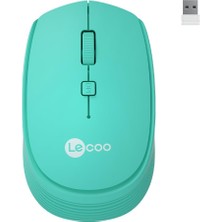 Aesco Lecoo WS202 Kablosuz 1200DPI 4 Tuşlu 3 Milyon Tıklama Ömrü Sessiz Tasarım, Pc, Mac, Dizüstü Bilgisayar Için, USB Mini Alıcı ile Optik Mouse Turkuaz