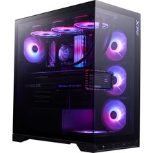 Aesco Xpg Invader x Btf 5 Adet Dahili Argb Fan USB 3.2 Siyah Atx Mid-Tower Gaming (Oyuncu) Kasa (Invaderxbtfmt-Bkcww)
