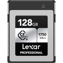 Aesco Lexar 128GB Profesyonel Cfexpress Tip B Gümüş Serisi Hafıza Kartı, Fotoğrafçılar, Videografçılar, 1750/1300 Mb/sn'ye Kadar, 8k Video (LCXEXSL128G-RNENG)