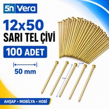 5n Vera 12X50 Sarı Kaplama Başlı Tel Çivi 100 Adet – Mobilya, Ahşap, Dekorasyon, Tamir, Hobi ve Dıy Işleri Için