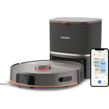 Aesco Philips Homerun 5000 Serisi Robot Elektrikli Süpürge, Çift Döner Mop, Süpürme ve Paspas, 10.000PA Emiş Gücü, Lazer Çizgi Navigasyon, Homerun Uygulaması, Açık Gri (XU5100/10)