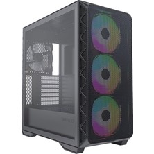 Aesco Montech Aır 903 Max 4 Fan 3 x 140MM Argb Fan ve 1X140MM Pwm Fan Orta Boy Kule, Temperli Cam, USB Type-C Port ve 2x Usb3.0 Port Siyah