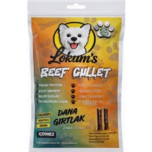 Aesco Lokums Köpek Dana Gırtlak Ödül Maması, STICK,%100 Doğal, Katkı Maddesi Içermez, 15 Cm, 2 Adet