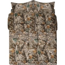 Aesco Vısı-One Realtree Edge Kamuflaj Yorgan Seti Ikiz Boy - 2 Parça Yatak Seti - Orman Ormanı Kabin Köşkü - Doğa Ağacı Yaprakları Baskılı Yumuşak Polyester Pamuk Kamuflaj Desenli