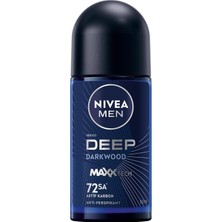 Aesco Nıvea Men Erkek Roll On Deodorant Deep Dimension 50 Ml,72 Saat Ter ve Ter Kokusuna Karşı Koruma,maskülen Ferah Koku,aktif Karbon,yapışkan His Bırakmaz