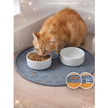 Aesco Beylini Kedi Köpek Mama Kabı Altlığı Kaymaz Su Geçirmez Beslenme Paspası Kolay Temizlenir Mama Su Altlığı