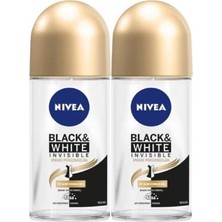Aesco Nivea Kadın Roll On Deodorant Black&white Invisible Ipeksi PÜRÜZSÜZLÜK,48SAAT Koruma 50MLX2