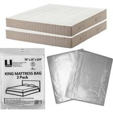 Aesco Uboxes King Yatak Poli Kılıfları, 76 x 15 x 104 Inç, 2'li Paket