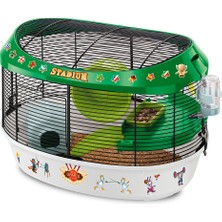 Aesco Ferplast Hamster Kafesi, Stadyum Kemirgen Kafesi, Küçük Hayvan Kafesi, Hamster Aksesuarı Dahil, 50 x 34 x Y 33 Cm.