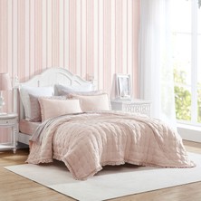 Aesco Laura Ashley - Kraliçe Yorgan Seti, Çift Taraflı Yatak Seti, Yastık (Ler) Dahil, Tüm Sezon Çiftlik Evi Ev Dekoru (Hailee Pembe, Tam/kraliçe)