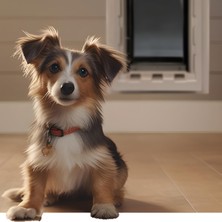 Aesco Ideal Pet Products Duvar Girişi Evcil Hayvan Kapısı Çift Kapağı, Duvarlar Için, Dahili Teleskopik Tünel ve Kilitleme Sürgülü, Orta Boy