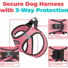 Aesco Best Pet Supplies Voyager Step-In-Air Kedi Koşum Takımı, Küçük ve Orta Büyüklükteki Kediler Için Her Türlü Hava Koşuluna Uygun File Dokuma, Tabak Takımı (Pembe/siyah Kenar), Xxxs (Göğüs Çevresi: 24,1
