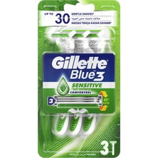 Aesco Gillette Blue3 Sensitive Kullan At Tıraş Bıçağı 3'lü 1 Paket