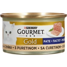 Aesco Gourmet Gold Kıyılmış Hindili Yaş Kedi Maması , Yetişkin Kediler (24 x 85 Gr)