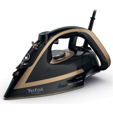 Aesco Tefal FV8064 Puregliss Buharlı Ütü 3000 Watt 280 G/dk Buhar Darbe 0 – 50 G/dk Değişken Buhar Dikey Buharlı Durilium Airglide Autoclean Ütü Tabanı Micro-Calc Filtre, Siyah/altın