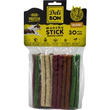 Aesco Doggie Delibon Deriden Munchy Çubuk Karışık Renk, THICKX30PCS., Çok Renkli