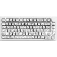 Aesco Akko Monsgeek M1 V5 Contour Lines Beyaz Rgb %75 Tkl V3 Creamy Purple Pro Switch Kablolu/kablosuz Mekanik Oyuncu Klavyesi