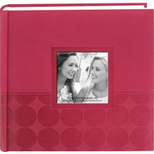 Aesco Pioneer Kabartmalı 2'li Fotoğraf Albümü 10 cm x 15 cm 200 Cep-Pembe Daireler