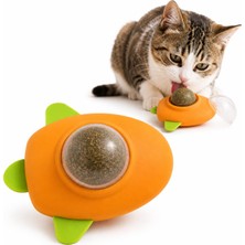 Aesco Madpet Kedi Nanesi Oyuncağı - Kedi Otu Içeren 360° Dönen Catnip Topu - Duvara Yapışan Yalama ve Isırma Oyuncağı - Şeffaf Kapaklı Avokado Tasarım - Ev Kedileri Için Aktivite Ürünü (1 Adet)