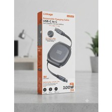 Linkage Aura Akse 100W Geri Çekilebilir Usb-C To Usb-C Hızlı Şarj Kablosu