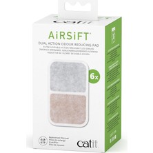 Aesco Catit Airsift Çift Etkili Hava Temizleme Pedi, 6'lı Paket - Çöp Kutusu Kokularını Körfezde Tutmak Için Iki Ortam Filtresi