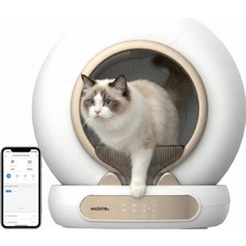 Aesco Haustier MSP05 Akıllı Otomatik Kedi Tuvaleti, App ile Uzaktan Kontrol, 65LT Hazne, Iyonizer Kötü Koku Giderici, Ağırlık Sensörlü