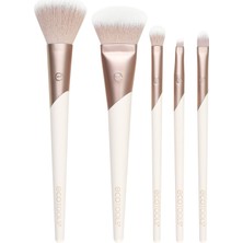 Aesco Ecotools Luxe Natural Elegance Profesyonel Yüz Makyajı ve Fondöten Fırça Seti, Yüz, Yanak ve Göz Makyajı Için Premium Fırça Seti, Sentetik Makyaj Fırçaları, Vegan ve Zulüm Içermez, 5 Parça Set