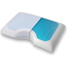 Aesco Breathable Cool Jel Deluxe Hafızalı Yastık 60X40X13 cm Visco Memory Foam Ortopedik Boyun Desteği Yıkanabilir Kılıf