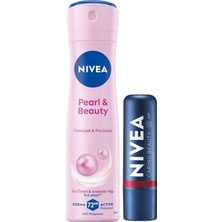 Aesco SPF30 Güneş Koruyucu Nemlendirici Kırmızı Renkli Dudak Kremi ve Sprey Deodorant Pearl&beauty 150ML