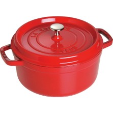 Aesco Staub B La Cocotte Döküm Tencere Yuvarlak 24 cm Kırmızı Renkli