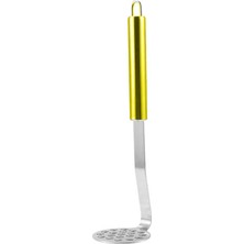 Aesco Promosyonca Metal Patates Ezici, Kaliteli, Renkli Saplı (Gold)