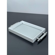 Aesco Yzhome Lüks Simli Sunum Tepsisi Yaldızlı Tepsi 32 * 17CM