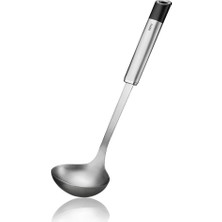 Aesco Gefu Ladle Primeline, L 33,5 Cm, B 9 Cm, Gümüş/siyah
