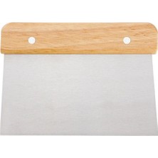 Aesco Paslanmaz Çelik Ahşap Saplı Hamur Pasta Börek Kek Şekillendirici Kesici Kazıyıcı Spatula, 14X10 cm