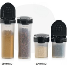 Aesco Tupperware Baharatlık 4'lü Set (2X100ML 2X250ML)