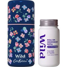 Aesco Wild Antiperspirant Roll On Cath Kidston Marble Ditsy Case & Coconut & Vanilla Refill Ter Önleyici 50 ml
