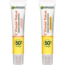 Aesco Garnier C Vitamini Parlak Günlük Uv Korumalı Güneş Yüz Kremi SPF50 Işıltılı Doku 40ML & C Vitamini Günlük Uv Korumalı Güneş Yüz Kremi SPF50 Görünmez Doku 40ML Cilt Bakım Seti