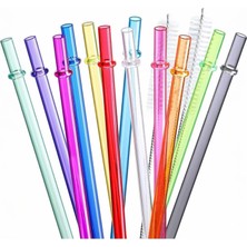 Aesco Yenigeldi Stanley Quencher ile Uyumlu Premium Tritan Pipet Seti, 30 cm Ekstra Uzun, 10 mm Genişlik, Renkli, 4 Adet Pipet, 1 Temizleme Fırçası Dahil, Bpa Içermez, Kırılmaz