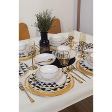 Aesco Keramika Mat Siyah Myra Pasta Tabağı 22 cm 6 Adet 956