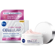 Aesco Nıvea Cellular Expert Filler Yoğun Yaşlanma Karşıtı Gündüz Bakım Yüz Kremi 50 Ml, Hyaluronik Asit ve Folik Asit, SPF30 Güneş Koruması