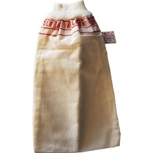 Aesco Zencefil Organik Banyo Kesesi Tellak Hamam Kese Kelebek Lastikli Kese (1. Kalite Lüx Kese Kırmızı Yazılı)