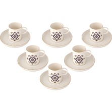 Aesco Porland Arabesque Kahve Takımı, 12 Parça, Desenli