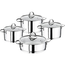 Aesco Oms 8 Parça Silindir Çelik Tencere Seti - 152.1097.SADE
