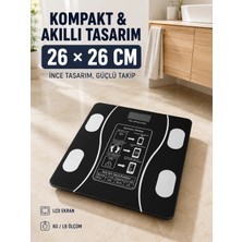Terrien 180 kg Akıllı Cam Tartı Bluetooth Vücut Yağ Kas Su ve Bmı Ölçüm Destekli Baskül
