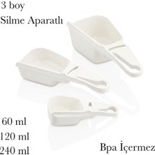 Aesco Ölçü Kabı Seti Silme Aparatlı 3 Boy Silme Aparatlı Çay Kahve Un Şeker Bakliyat Ölçü Kabı