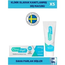 Aesco Clınomyn Fresh Diş Beyazlatan ve Parlatan Jel Diş Macunu 75 ml x 5 Adet