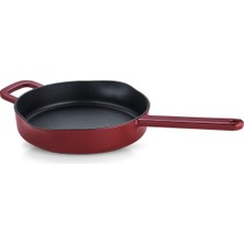 Aesco Fissler Moments Collection Dökme Demir Kızartma Tavası Bordo Kırmızı 26 cm