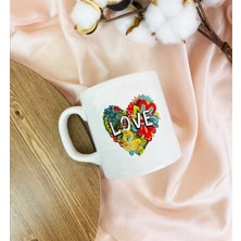 Aesco Giftmoda Love Kalp Tasarımlı Kupa Bardak