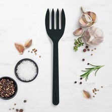 Aesco Greenpan Silikon Çatal – Mat Siyah, Platinum Serisi, Çelik Gövdeli, 200°C Isıya Dayanıklı, Bpa’sız